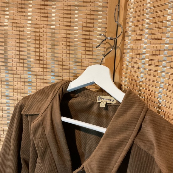 Democracy Soft Corduroy Button Down Shirt in Brown - Picture 2 of 4